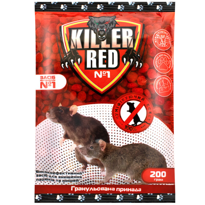 Гранули від щурів і мишей Red Killer 200 г
